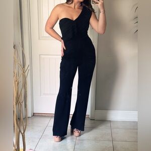 Ruffled one shoulder romper. Worn once!